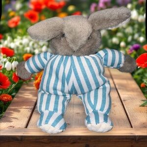Goodnight Moon Mini 6" Bunny Rabbit Plush Blue/White Striped PJs Harper Collins